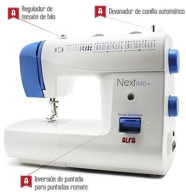 Máquina de Coser Alfa Next840+ 34 Diseños Prensatelas Doble Altura 8436016688352