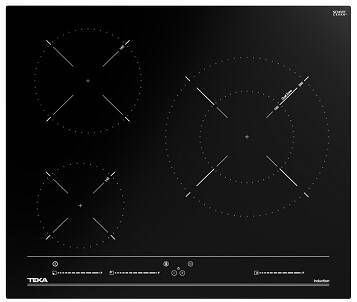 Placa de Inducción Teka 3 Zonas Doble 28cm 7200W Cristal 112520018