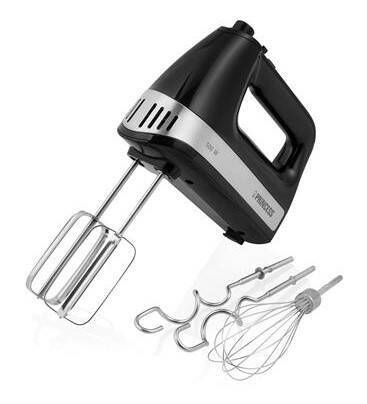 Batidora PRINCESS Amasadora a Mano 500w Negra 5 Velocidades 4 Varillas Funcion Turbo 222206