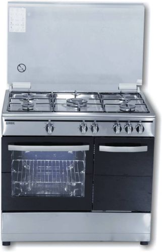 Cocina ROMMER 5 Fuegos Inox Horno Gas Triple Corona CH906XFGPBI