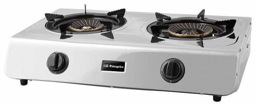 Hornillo de Gas Acero Inox 2 Fuegos Piezoeléctrico FO2710