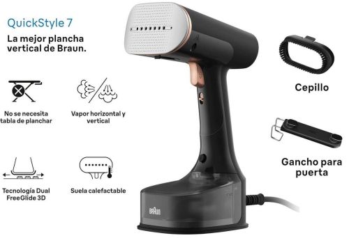 Cepillo Planchado Vertical Braun 1600W 35g/min FreeGlide 3D GS7077BK