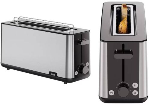 Tostador BRAUN 1 Ranura Larga Inox 1000W HT1610BK