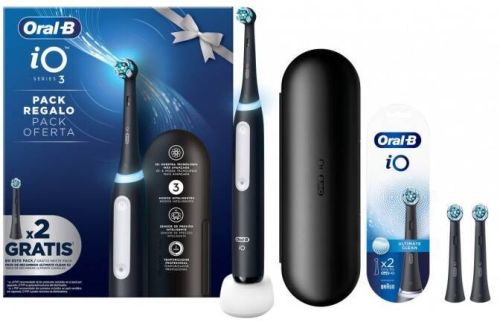 Cepillo Eléctrico Braun IO 3 Negro + Funda Viaje + 2 Recambios IO3NEGROPACK