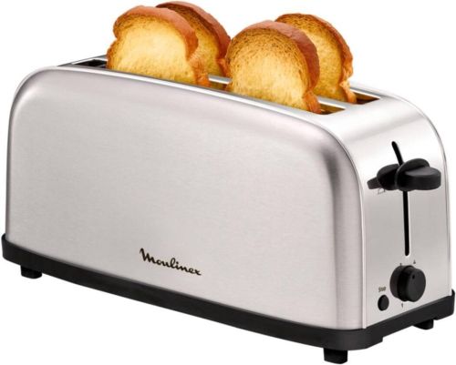 Tostador MOULINEX 2 Ranuras Largas Termostato 6 Niveles de Tostado Acero Inox LS330D11