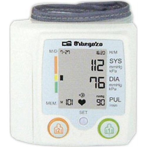 Tensiómetro de Muñeca Orbegozo 2 Memorias LCD TES3650