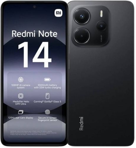 Teléfono Xiaomi Redmi Note 14 6.67" 8GB+256GB Negro MZB0IKVEU