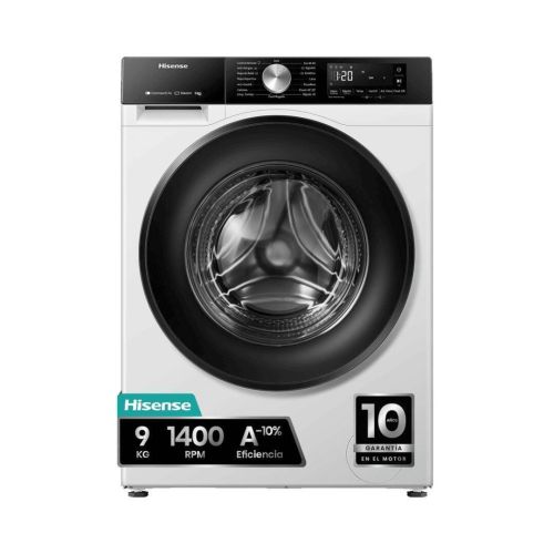 Lavadora Hisense 9kg 1400rpm WiFi Clase A+++ Vapor WFBS9O43