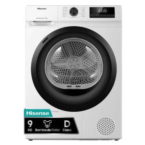 Secadora de Bomba de Calor 9 kg Clase C HISENSE DHQE900UWDC