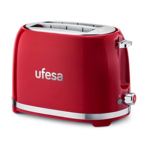 Tostador Ufesa Classic Pin Up Red 850W 2 Ranuras 7 Niveles Triple Función 71305516