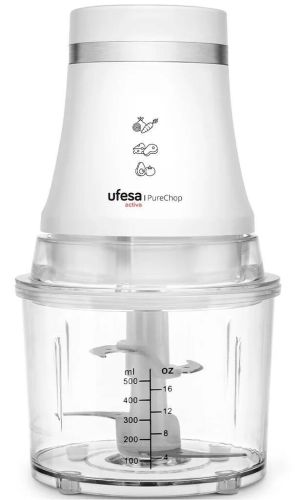 Picadora Eléctrica Ufesa PureChopActiva 400W 0.5L 4 Cuchillas ForceChop4 PC2500