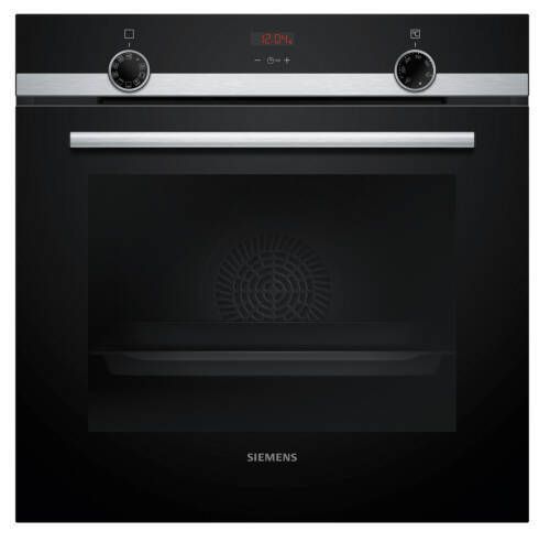 Horno Multifunción Siemens 71L 7 Funciones Inox y Cristal Negro Raíles 1 Nivel HB514AER4