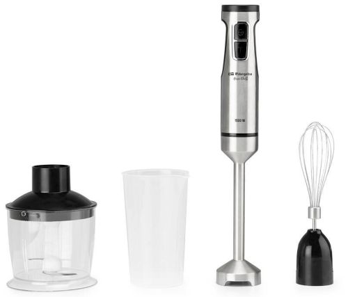 Batidora de Mano 1500W Acero Inox Turbo con Vaso Picador ORBEGOZO BT5015