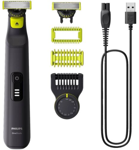Barbero Recortador Philips OneBlade Pro Cara y Cuerpo Cuchilla 360 Peine-guía 12 longitudes QP6542/15