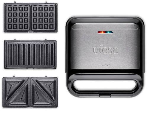 Sandwichera Eléctrica 3 en 1 Inox con Placas Intercambiables SWSUNSET 71406125