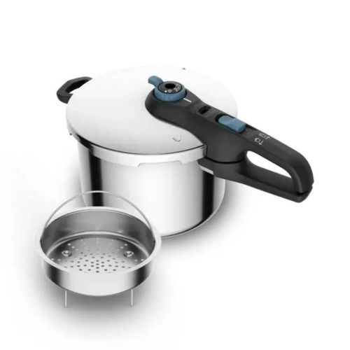 Olla a Presión de Acero Inoxidable Capacidad 6 L TEFAL Secure Trendy Azul P2580701