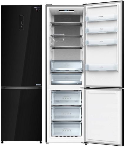 Frigorífico Combi No Frost Cristal Negro INFINITON FGC403C20BDG