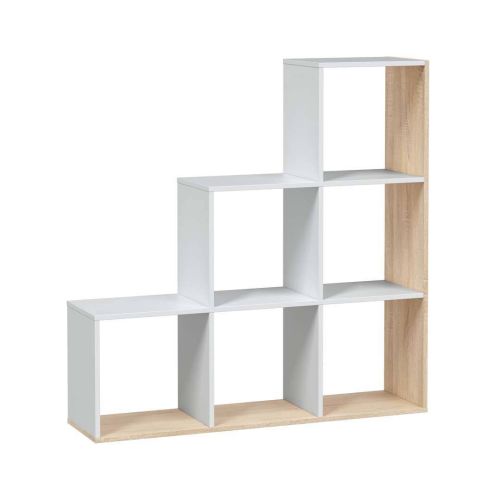 Estantería en Escalera color Blanco y Roble STEP 0F2254A