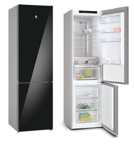 Frigorífico Combinado No Frost en Cristal Negro BALAY 3KFC869NI