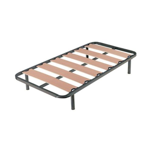 Somier 105 cm con Láminas de Madera y Tubo Acerado Acabado Gris HERMES