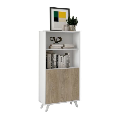 Mueble Bar Estructura en Melamina Blanco-Roble SOTO C029SOTOBAR BLE