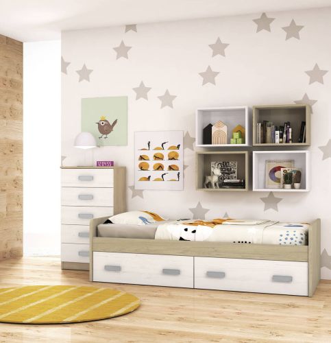 Dormitorio Juvenil con Cama Nido 2 Cajones Puccini-Andersen DONALD+ 9