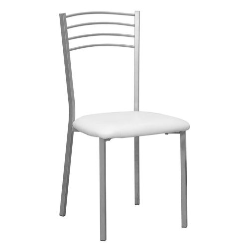 Silla Metálica de Cocina Tapizada en Polipiel