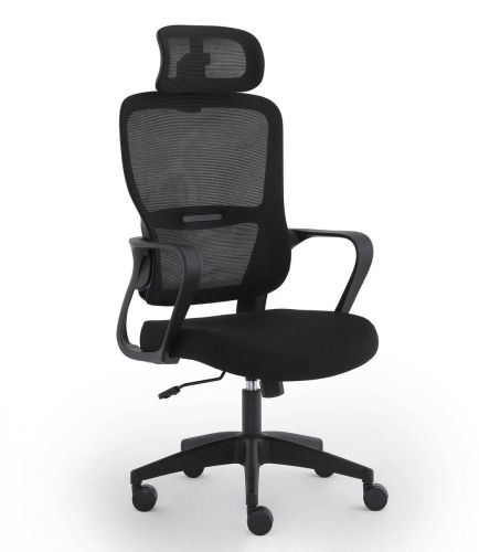 Silla de Oficina en Malla Negra con Apoyacabezas Regulable XULIA