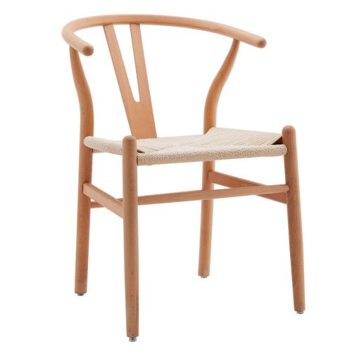 Silla de Comedor de Madera Natural con Asiento de Cuerda DAISY
