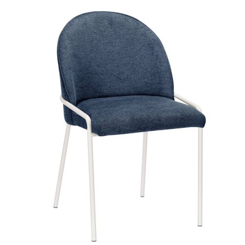 Silla de Comedor Tapizada en Tela y Metal Blanco SHEILA DC-3114