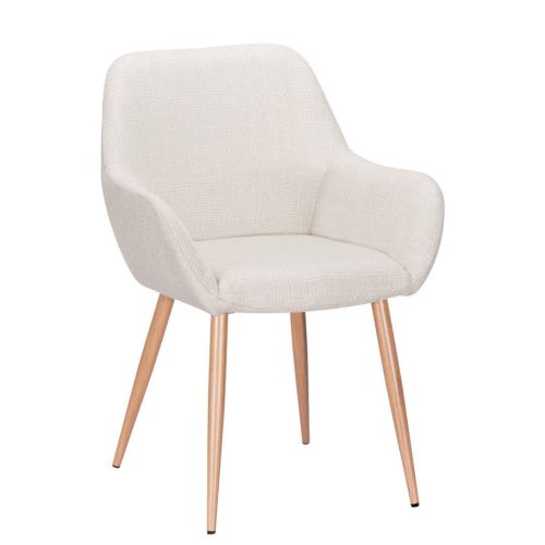 Silla de Comedor con Reposabrazos Tapizada en Tela ERIKA DC-3115