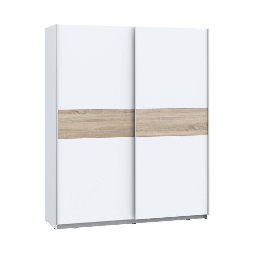 Armario de Dormitorio de 170 cm 2 Puertas Correderas Blanco Roble Sonoma WNPS823E1-Q89