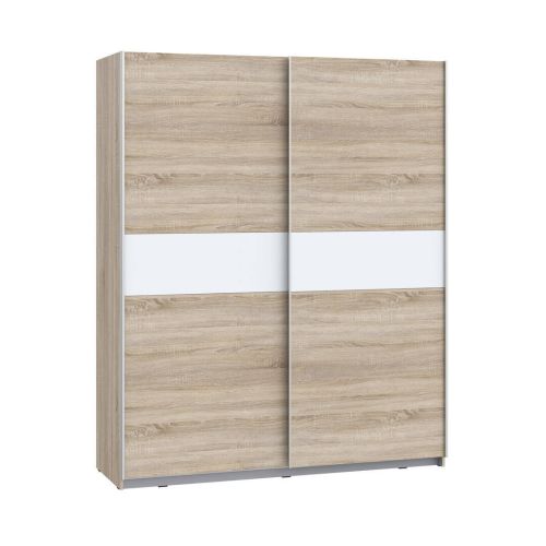 Armario de Dormitorio de 170 cm 2 Puertas Correderas Blanco Roble Sonoma WNPS823E1-Q45
