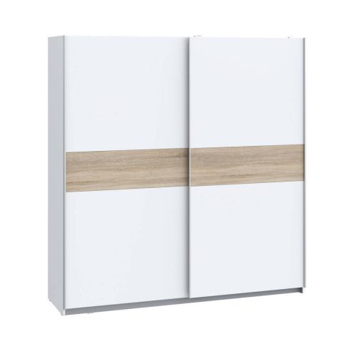 Armario de Dormitorio 200 cm 2 Puertas Correderas Blanco Roble Sonoma WNPS323E1-Q89