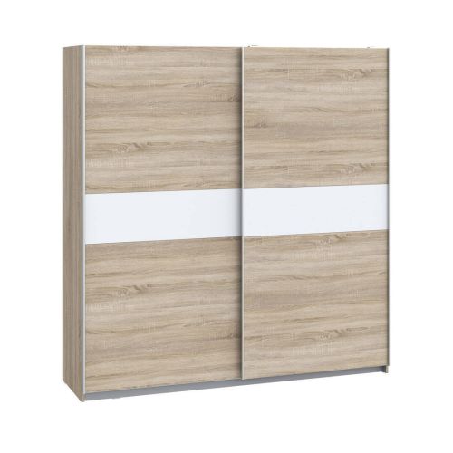 Armario de Dormitorio 200 cm 2 Puertas Correderas Blanco Roble Sonoma WNPS323E1-Q45