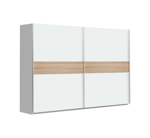 Armario de Dormitorio 269 cm 2 Puertas Correderas Blanco Roble Sonoma WNPS123E1-Q89