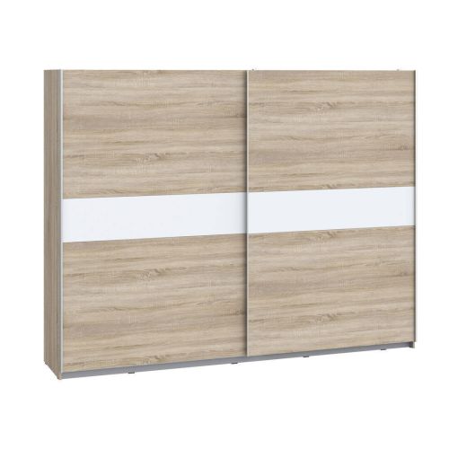 Armario de Dormitorio 269 cm 2 Puertas Correderas Blanco Roble Sonoma WNPS123E1-Q45