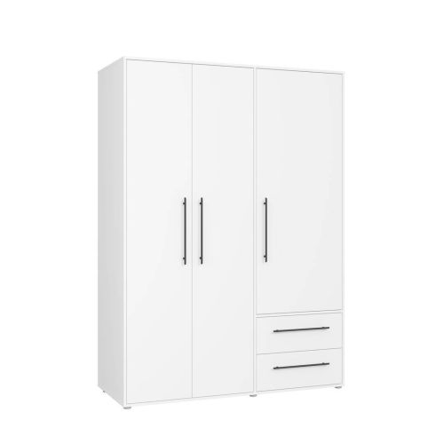Armario de 3 Puertas 2 Cajones Blanco Mate MKSS833-120