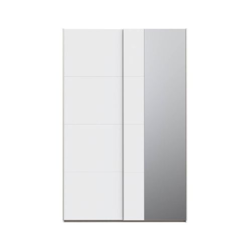 Armario de Dormitorio Blanco Mate 2 Puertas Correderas con Espejo FTIS72462-120