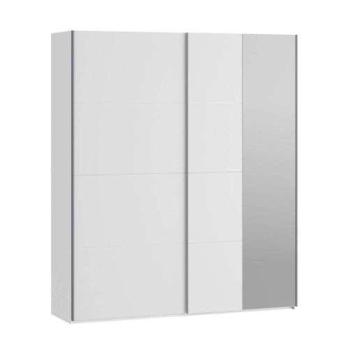 Armario de Dormitorio de 200 cm Blanco Mate 2 Puertas Correderas con Espejo FTIS32462-120