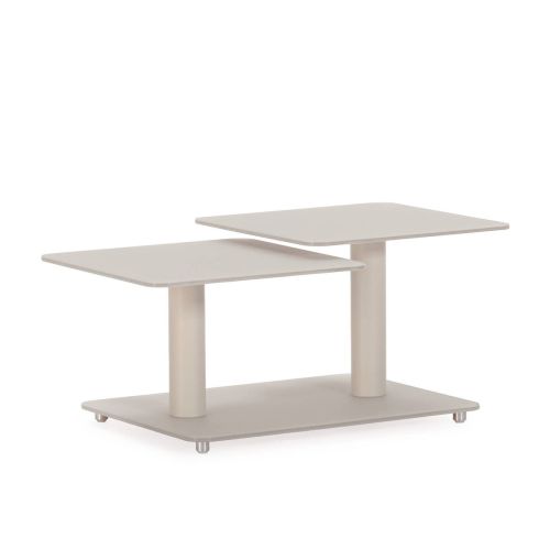 Mesa de Centro Giratoria de Cristal y Piedra Sinterizada ELVI