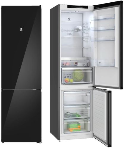 Frigorífico Combi Cristal Negro No Frost de 203 cm BALAY 3KFD855NI