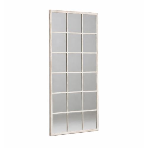 Espejo Blanco Rozado 90x180 cm de Madera de Abeto con Colocación Dual 615027