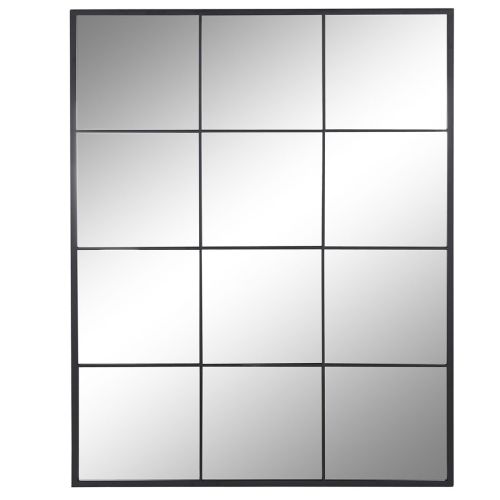 Espejo de Pared de Cristal y Hierro Negro de 90x120 cm ES-195697