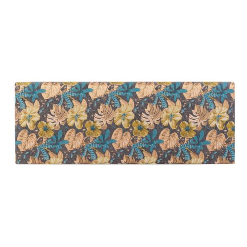 Cabecero de Madera Tapizado en Poliéster Diseño de Hojas Colorido MB-162960