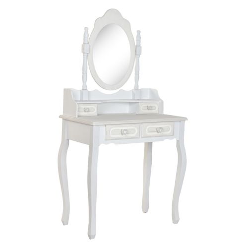 Tocador de Dormitorio Blanco con Espejo y 4 Cajones MB-220010