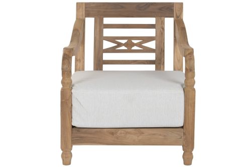 Sillón de Madera de Teca con Cojín Natural MB-223589