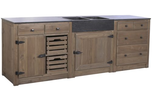 Mueble de Cocina con Piedra Sinterizada 236 cm MB-225996