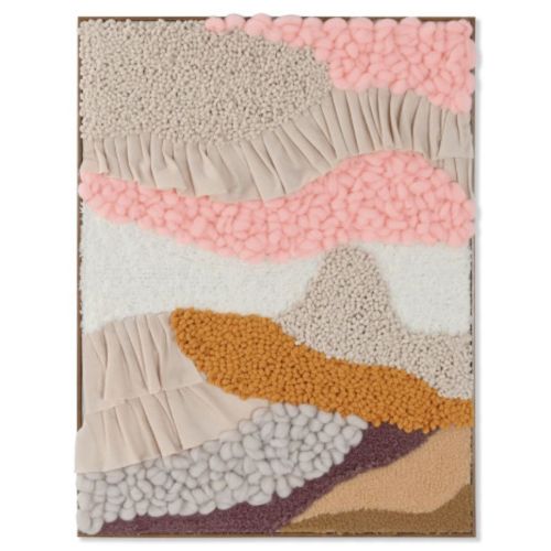 Cuadro con Diseño Abstracto en 3D de color Rosa y Beige CU-211775